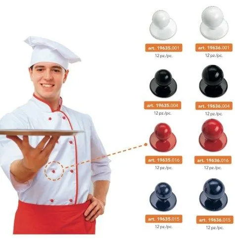 Bottone cuoco in plastica 18mm, pratico e resistente