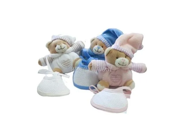 Peluche Orso c/bavetta in tela aida
